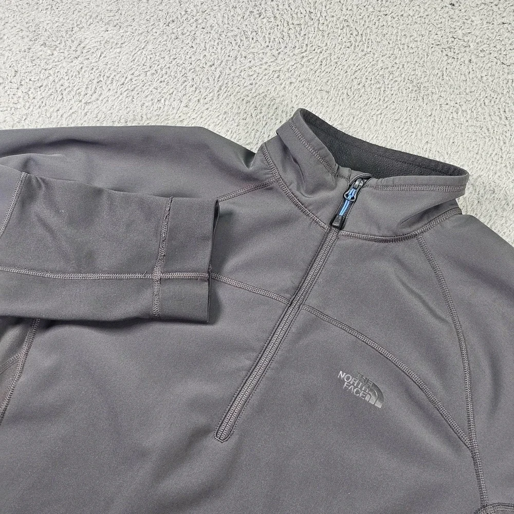 The North Face Pullover Mens Large Gray Quarter Zip Stretch Fleece Lined Outdoor